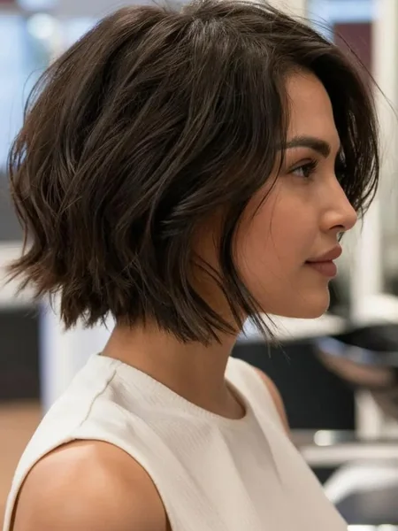 Choppy Wavy Bob for Round Faces