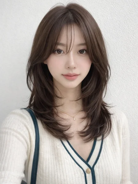 Wispy Fringe Layered Haircut for Medium Hair