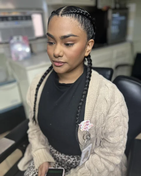 Front Dutch Braid, Sleek Finish