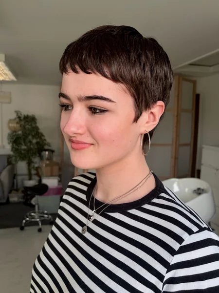 Pixie with Hoop Earrings