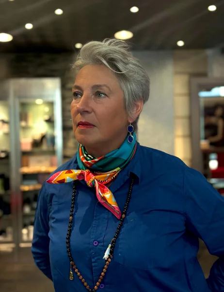 Pompadour-Style Gray Pixie