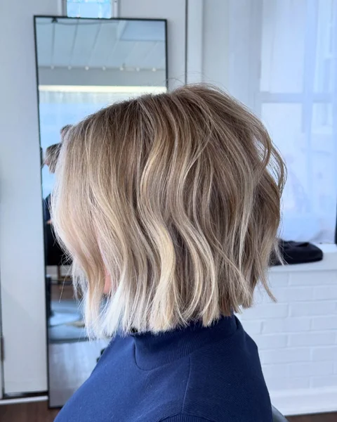 Choppy Blonde Bob with Texture