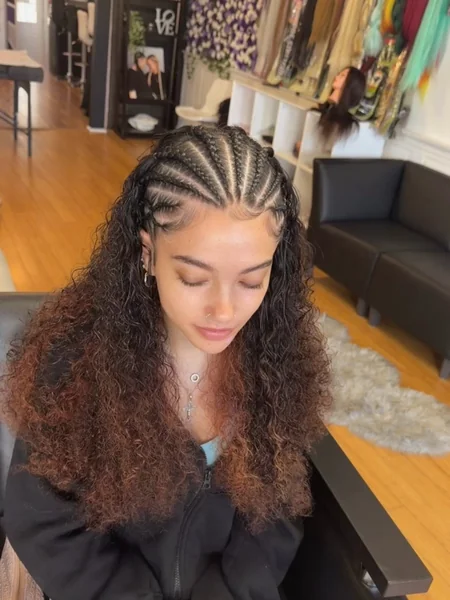 Half Braided Hairstyle for Short Curly Hair