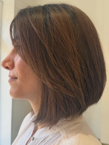 Angled Long Bob for Thick Hair