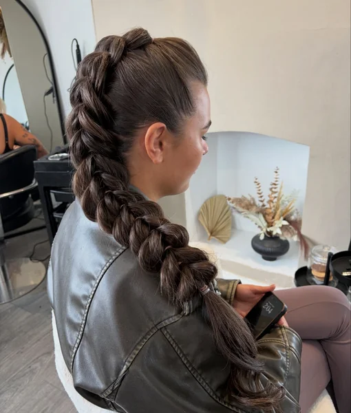 Edgy Bubble Braid Look