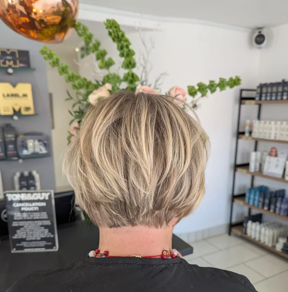 Highlighted Stacked Bob, Back View