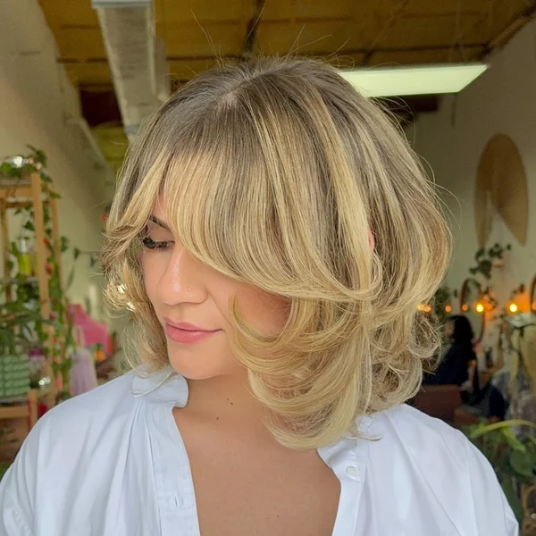 Shaggy Layered Bob with Bangs
