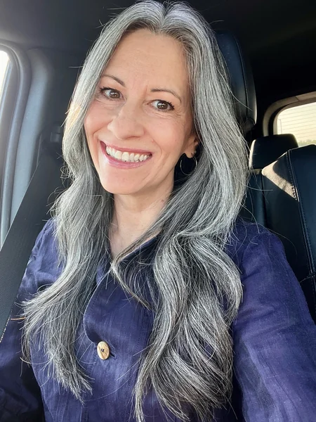 Side-Swept Gray Bob
