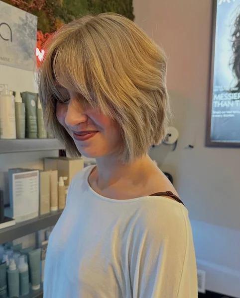 Ash Blonde Bob with Wispy Bangs