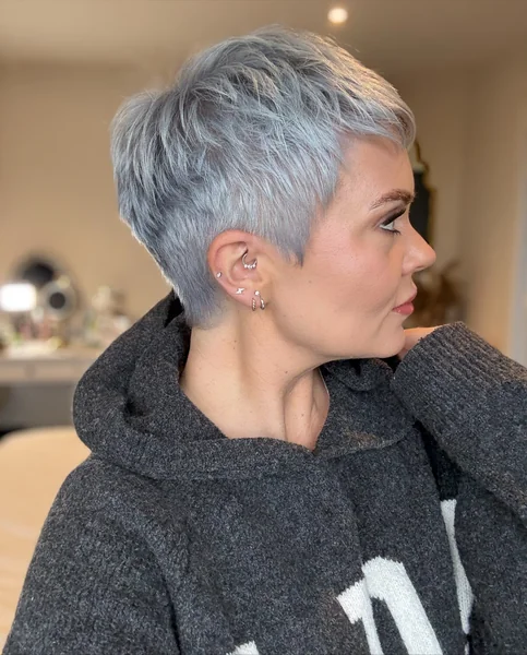 Silver Pixie with Piercings