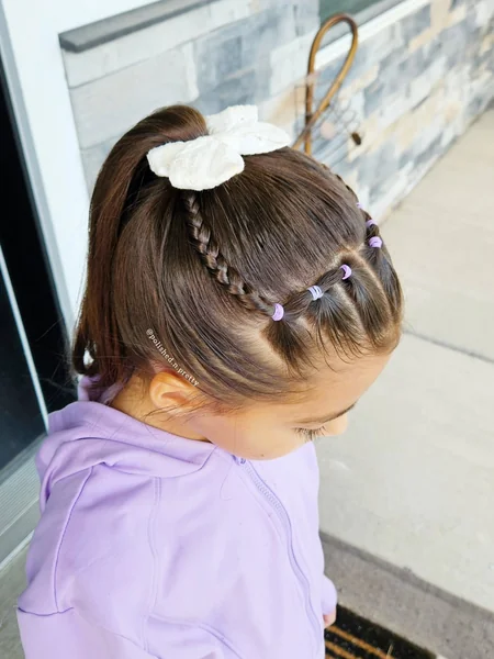 High Ponytail with Side Braid Detail