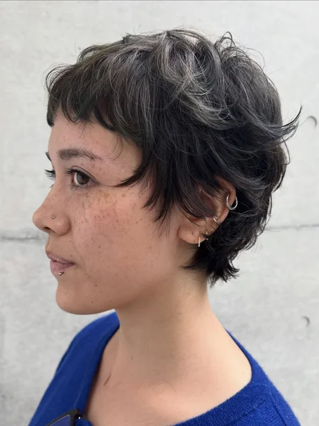 Wolf-Inspired Pixie with Gray Streaks