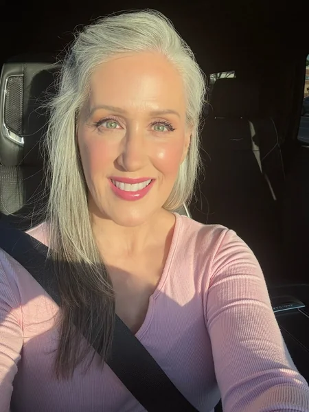 Long Straight Gray Hairstyle, Sleek Everyday Look