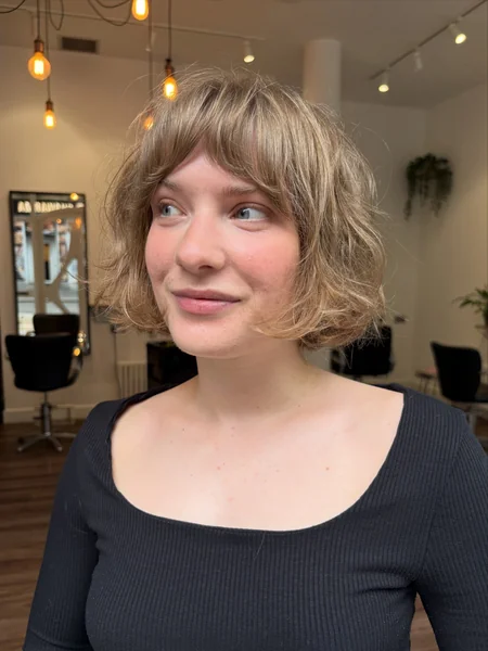 French Bob Haircut Wavy Hair