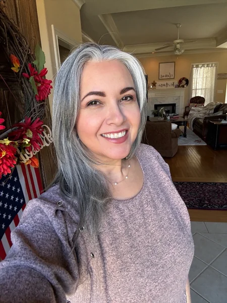 Wavy Medium-Length Gray Bob