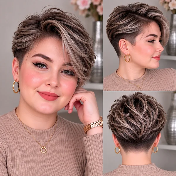 Layered Undercut Pixie for Thick Hair