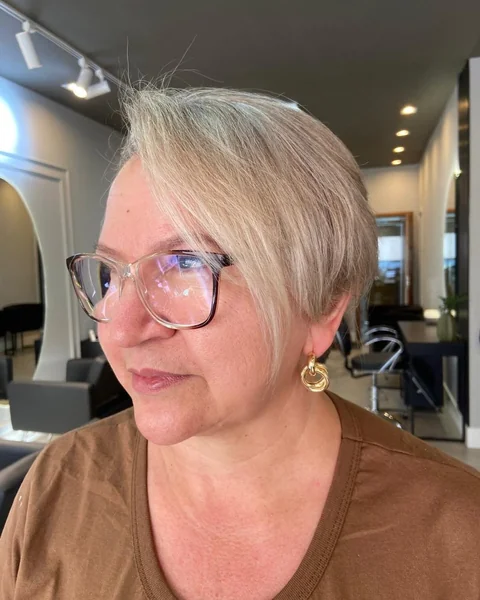 Long Fringe Pixie with Glasses