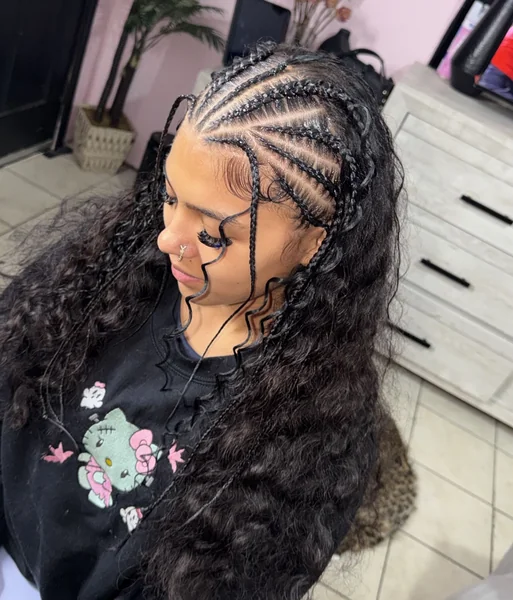 Half Braided Hairstyle for Curly Hair