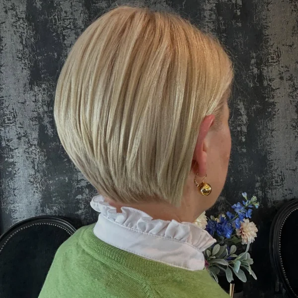 Blonde Stacked Bob, Back View