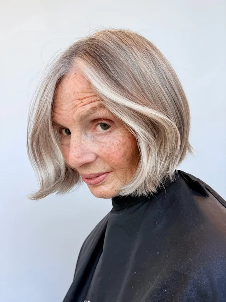 Sleek Bob with Playful Expression