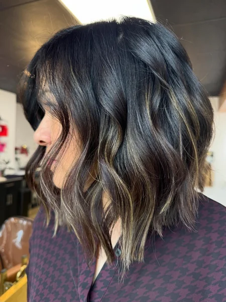 Wavy Layered Bob with Balayage