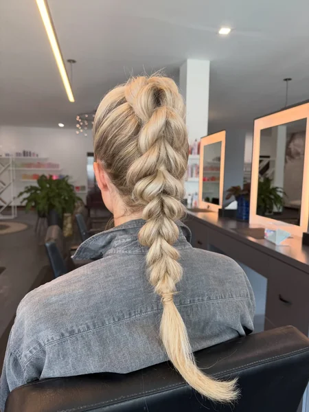 Single Bubble Braid Ponytail