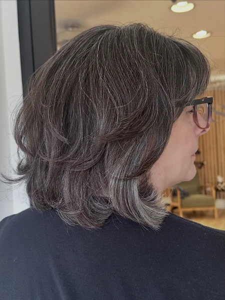 Textured Layered Shag with Glasses-Friendly Bangs