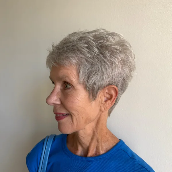 Clean Gray Pixie Profile