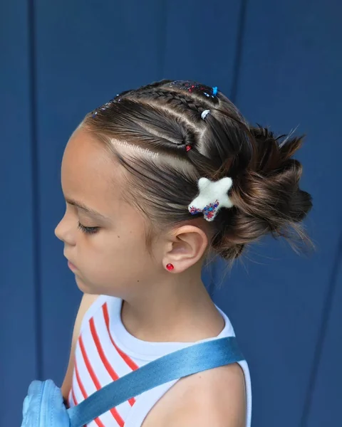 Braided Low Bun with Star Clip