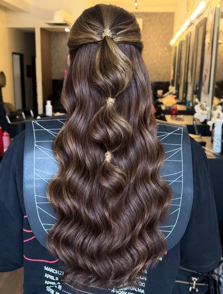 Half-Up Half-Down Bubble Waves