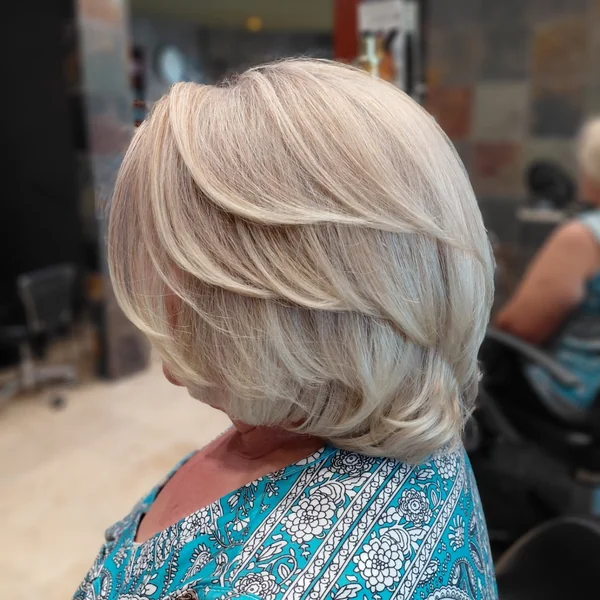 Back View Blonde Bob with Layers