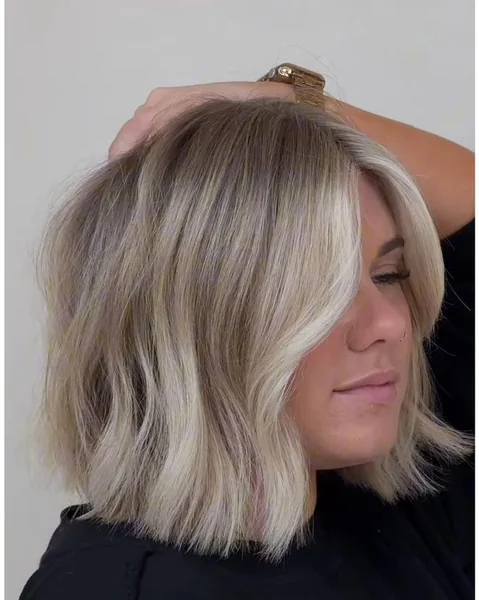 Textured Blonde Bob, Hand-Tousled