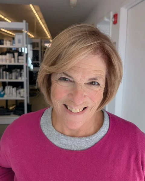 Classic Blonde Bob with Soft Side Bangs