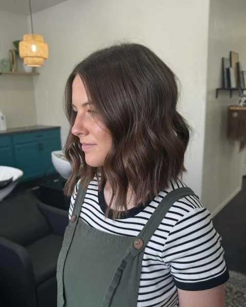 Wavy Layered Bob for Thick Hair