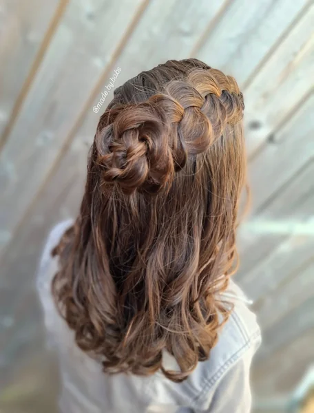 Side Rose Bun Braid