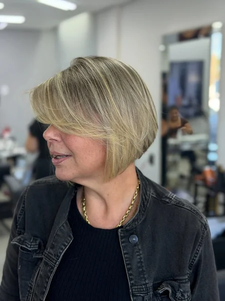 Blonde Bob with Denim Jacket