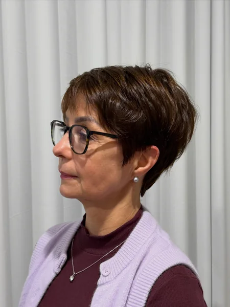 Brown Pixie with Glasses