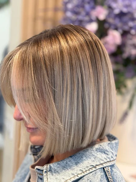 Angled Blonde Bob