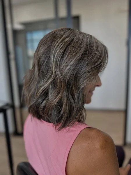 Wavy Layers with Silver Highlights