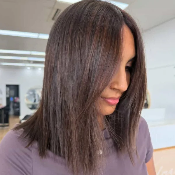 Long Layered Bob, Medium Length