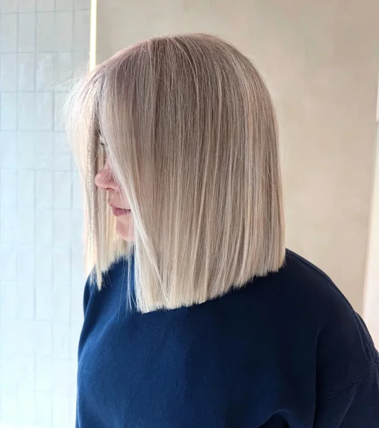 Platinum Blonde Blunt Bob