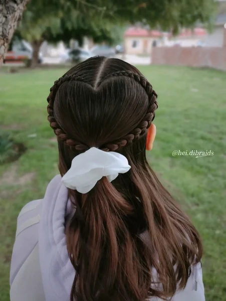 Heart Braid Half-Up Hairstyle