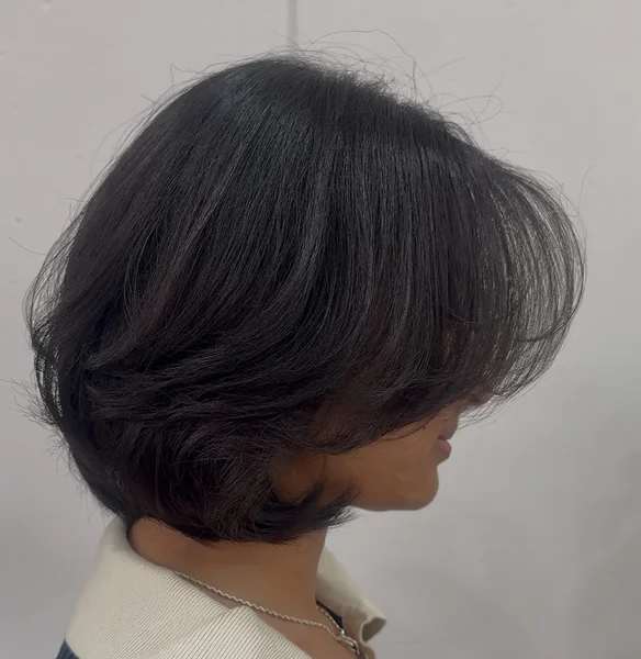 Short Layered Bob with Soft Bangs