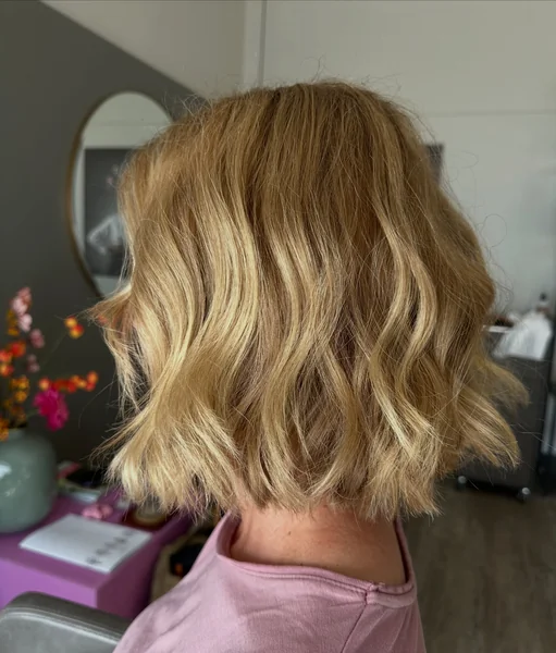 Golden Blonde Textured Bob