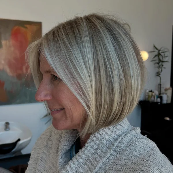 Short Blonde Bob for Women Over 50