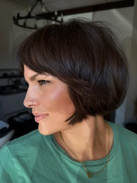 Rounded Blunt Bob with Bangs