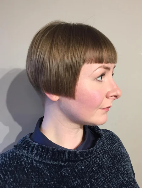 Sleek Wedge Bob with Blunt Bangs