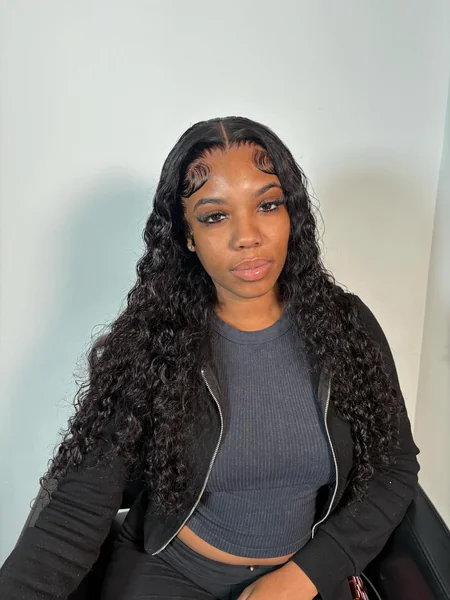 Curly Wig Hairstyle With Middle Part