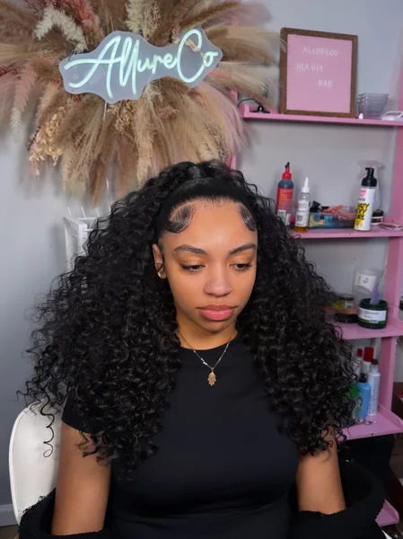 Curly Wig Updo Hairstyle