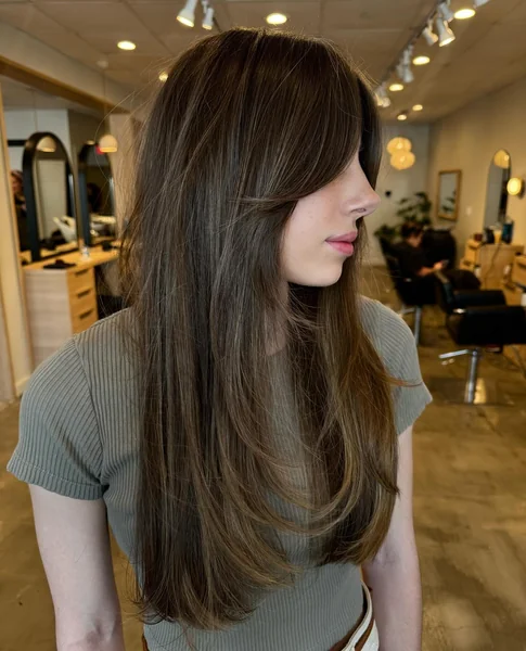 Long Layers with Bangs and Face-Framing